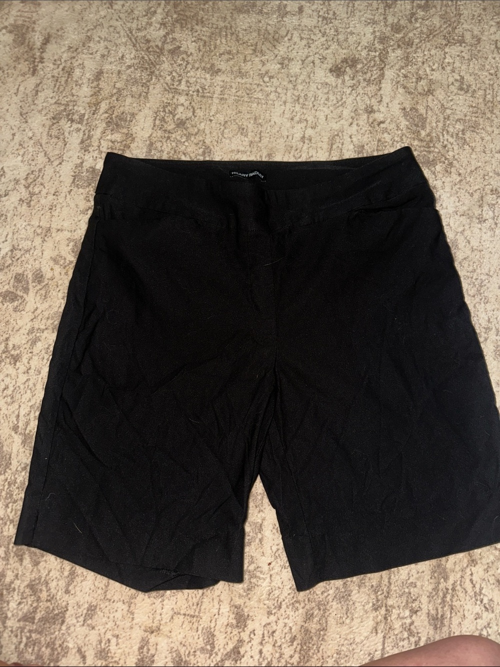 Hilary Radley Black Bermuda Shorts Large Stretch Pull On Dress Shorts